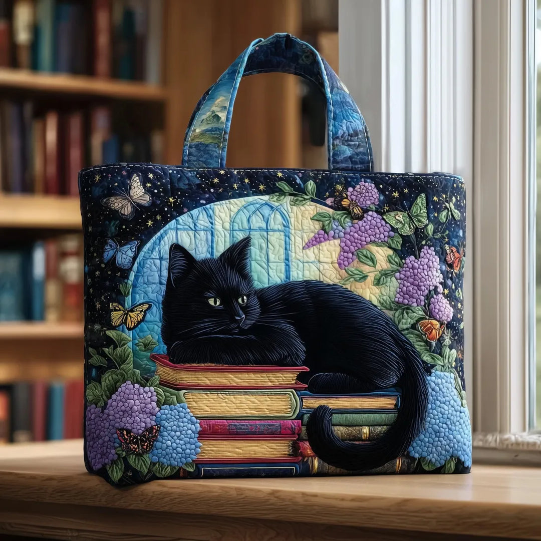 Handwerkstasche für Bücher – Schwarze-Katze-Design