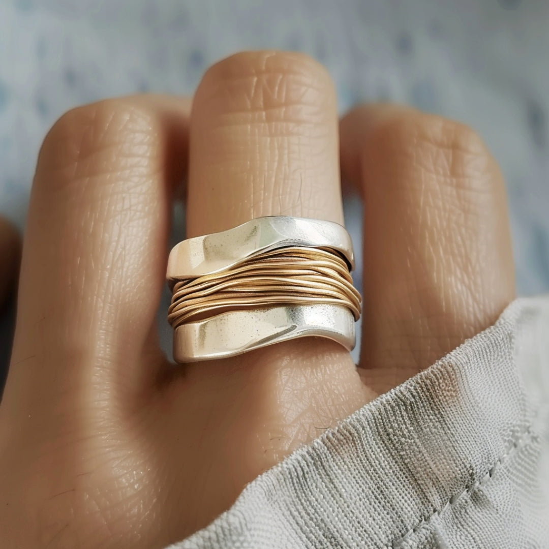 Silber-und-Gold-Fadenring