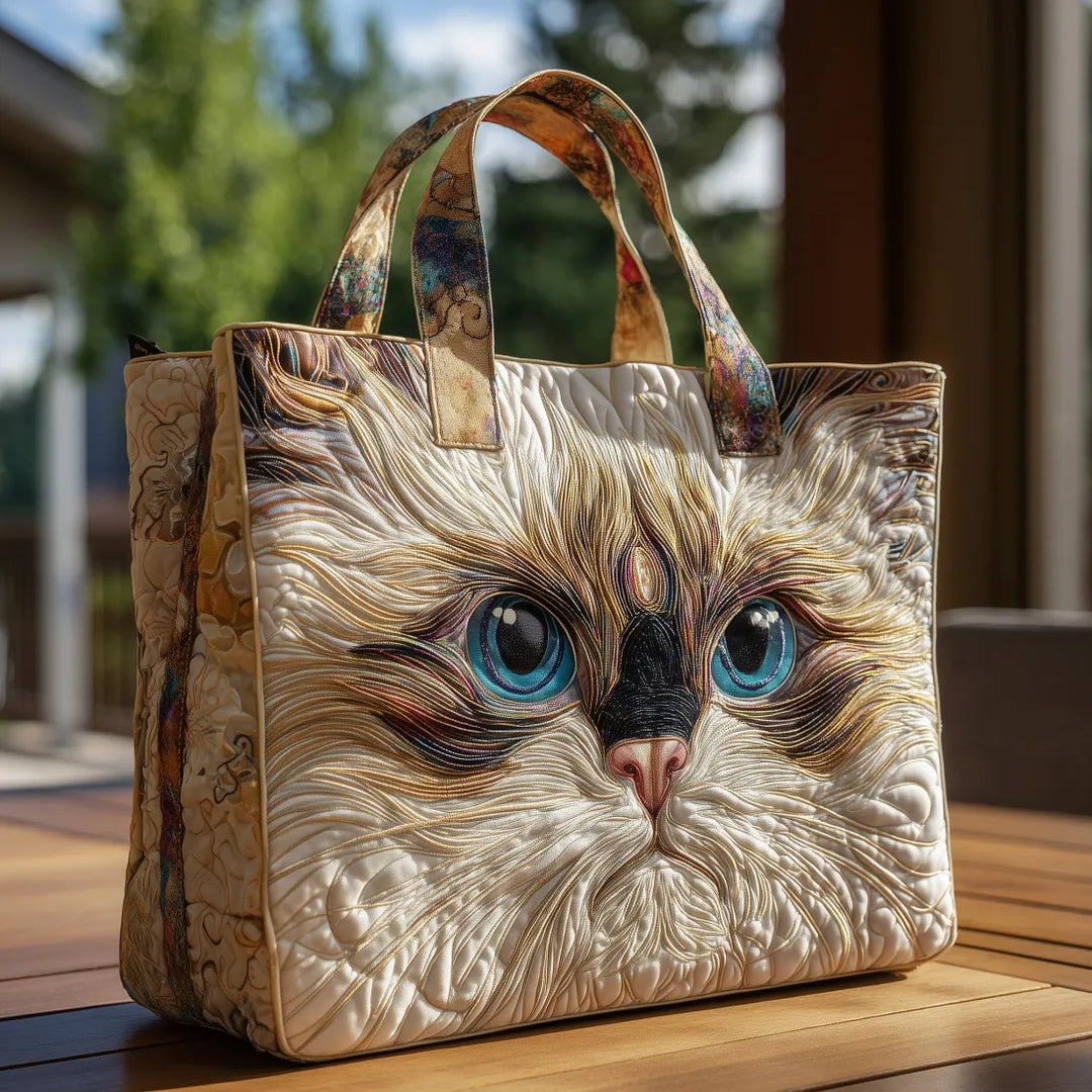 Handwerkstasche – Weisse Katze mit blauen Augen