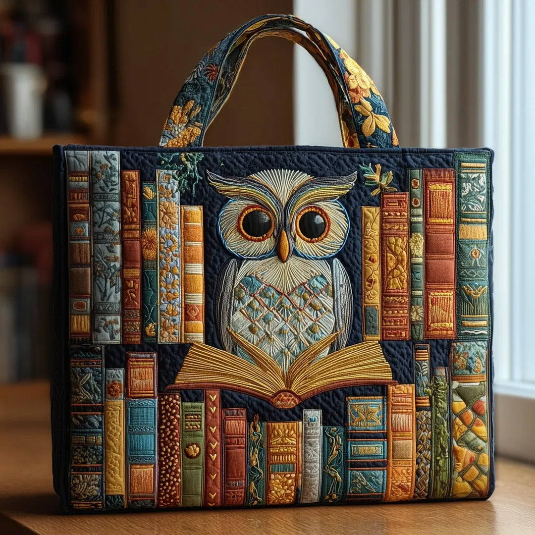 Handwerkstasche – Eule und Vintage-Buch