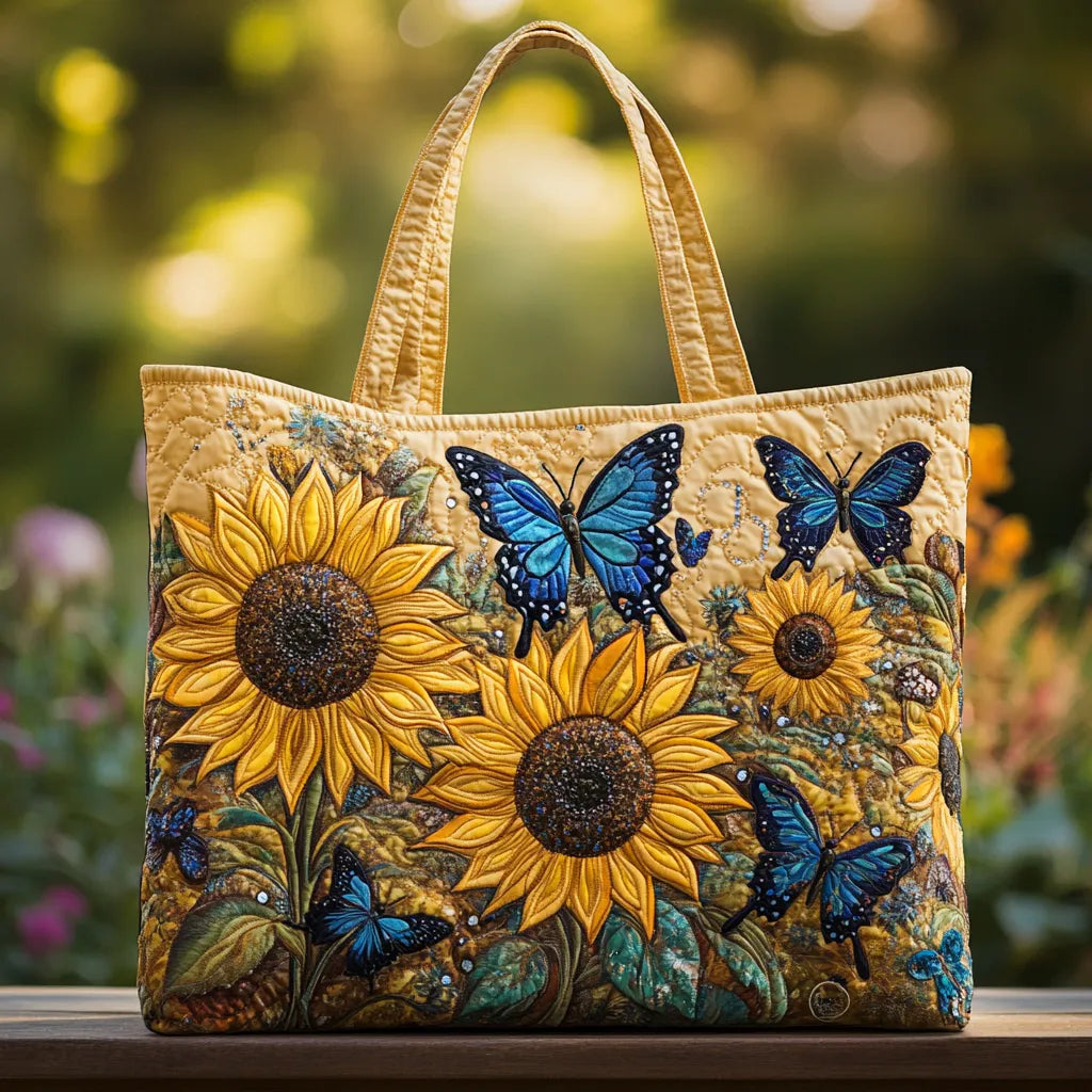 Handwerkstasche – Sonnenblume und blauer Schmetterling