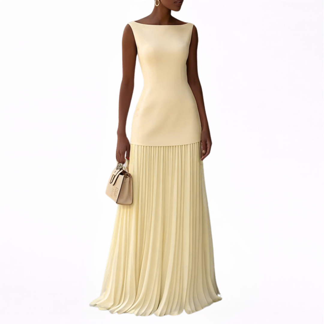 Celeste | Plissee-Maxikleid