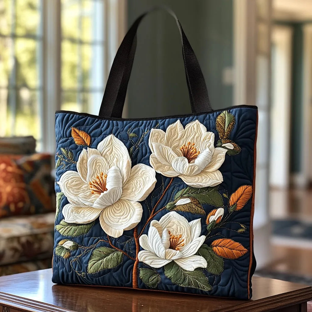 Gesteppte Handwerkstasche – Zarte Magnolie