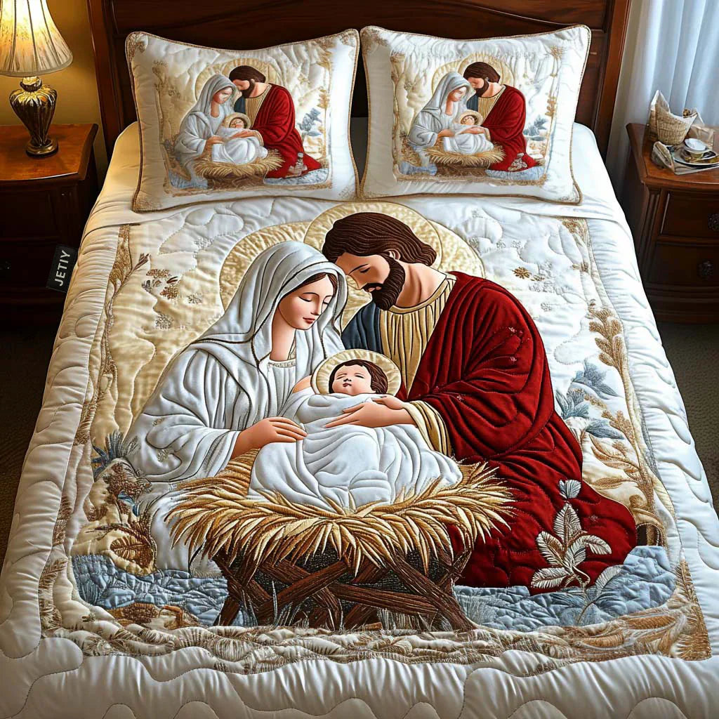 3-teiliges Steppbett-Set – Magische Weihnachtswelt