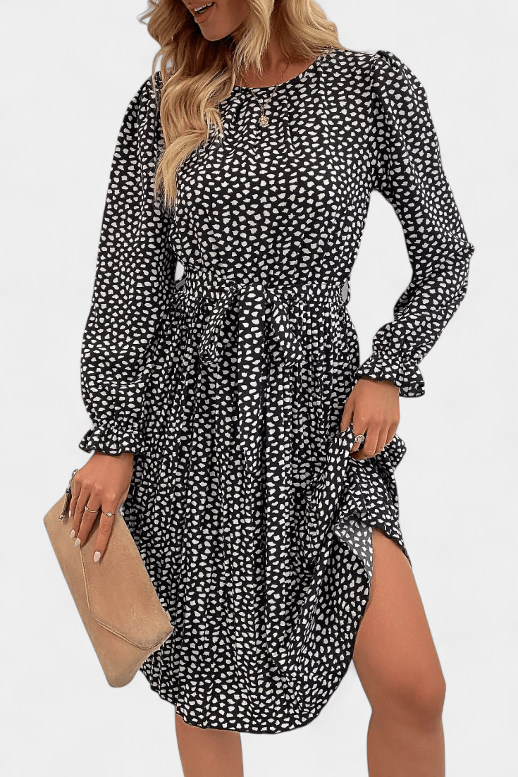 Agnes | Plisseekleid mit Leopardenmuster