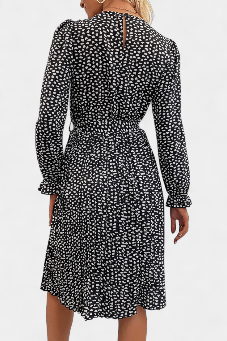 Agnes | Plisseekleid mit Leopardenmuster