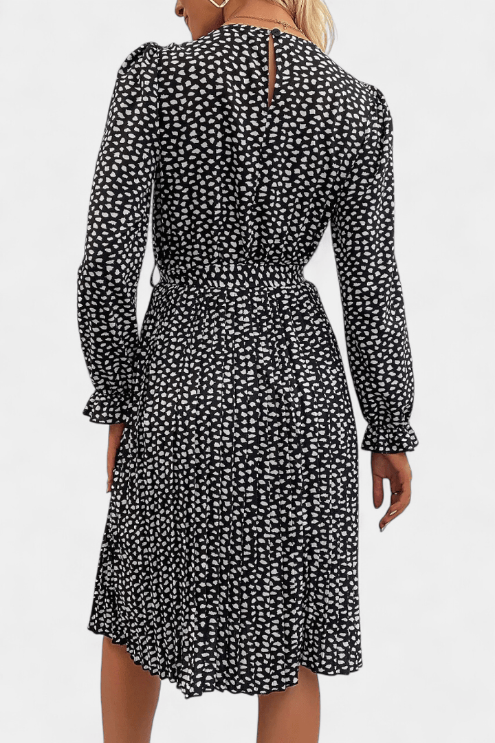 Agnes | Plisseekleid mit Leopardenmuster