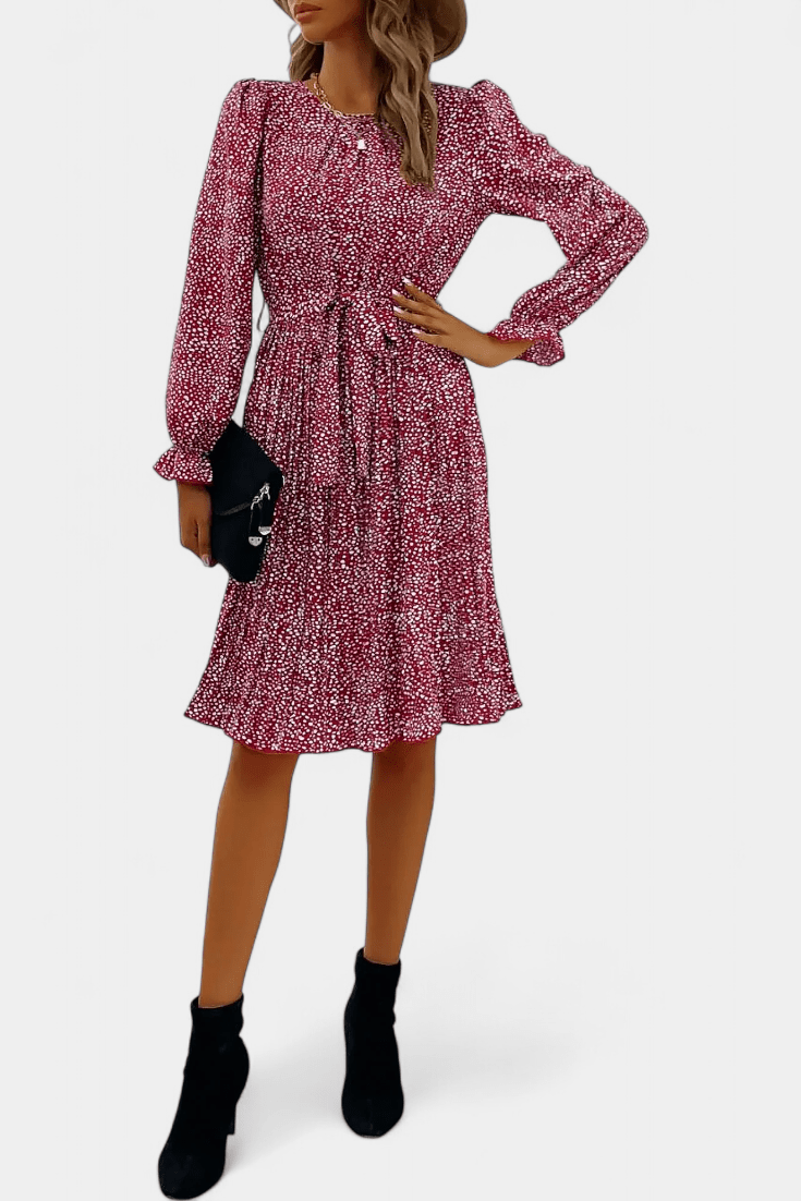 Agnes | Plisseekleid mit Leopardenmuster