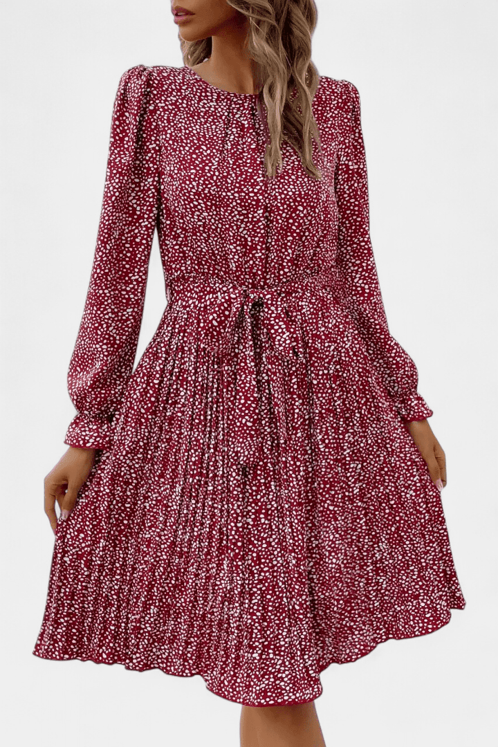 Agnes | Plisseekleid mit Leopardenmuster