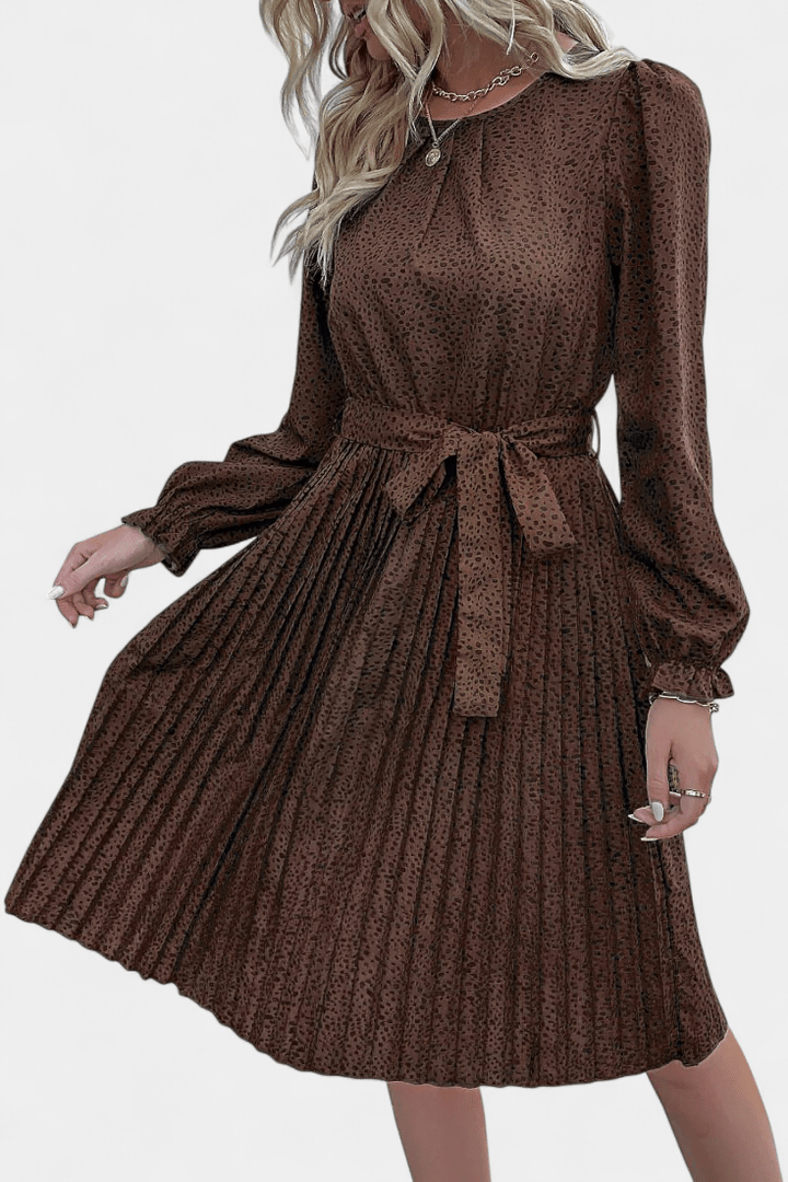 Agnes | Plisseekleid mit Leopardenmuster