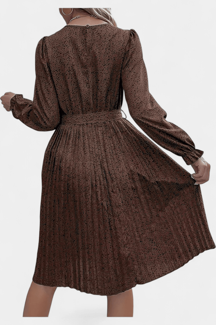 Agnes | Plisseekleid mit Leopardenmuster