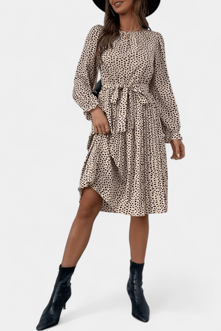 Agnes | Plisseekleid mit Leopardenmuster