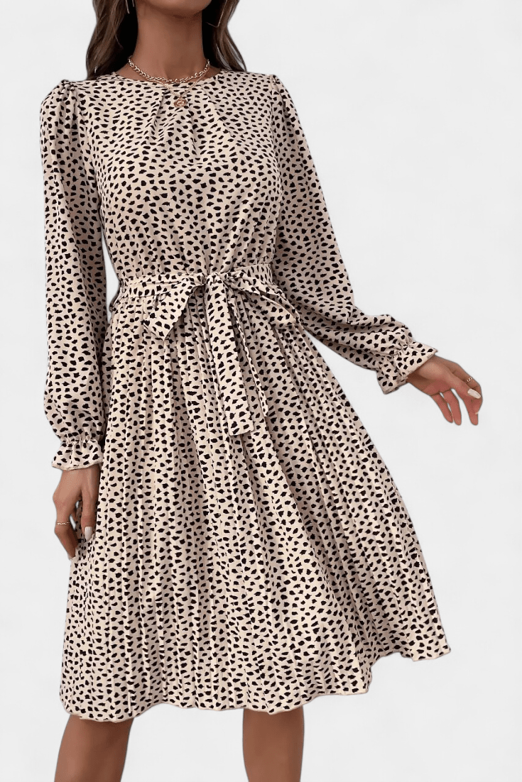 Agnes | Plisseekleid mit Leopardenmuster