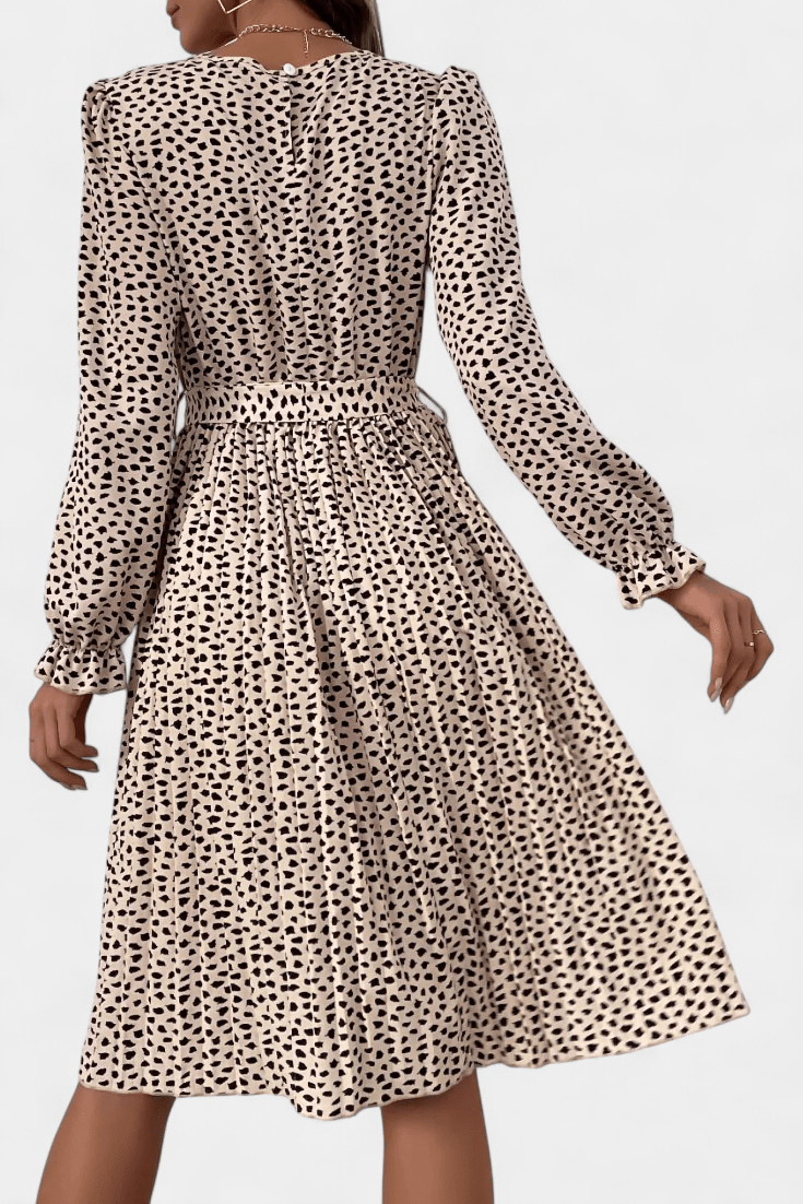 Agnes | Plisseekleid mit Leopardenmuster