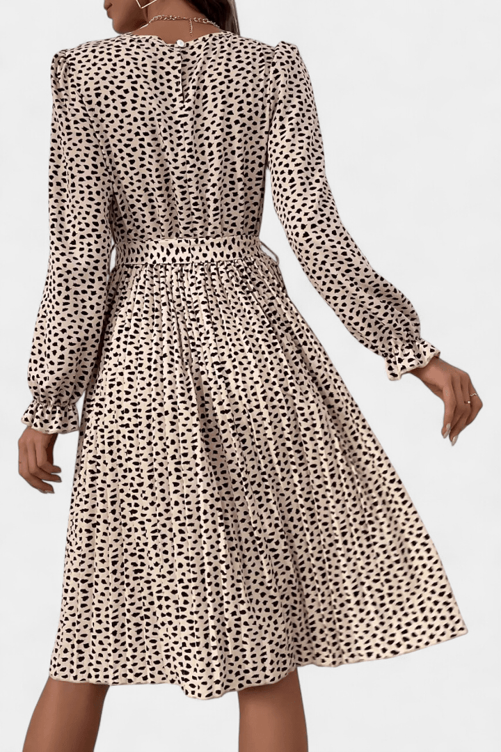 Agnes | Plisseekleid mit Leopardenmuster