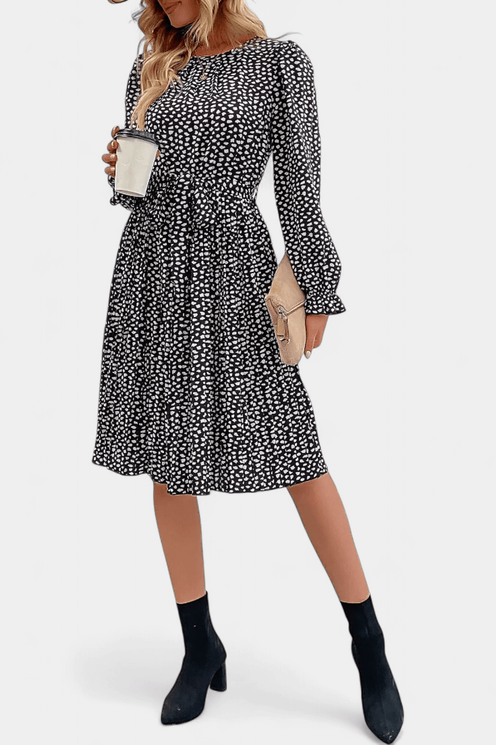 Agnes | Plisseekleid mit Leopardenmuster