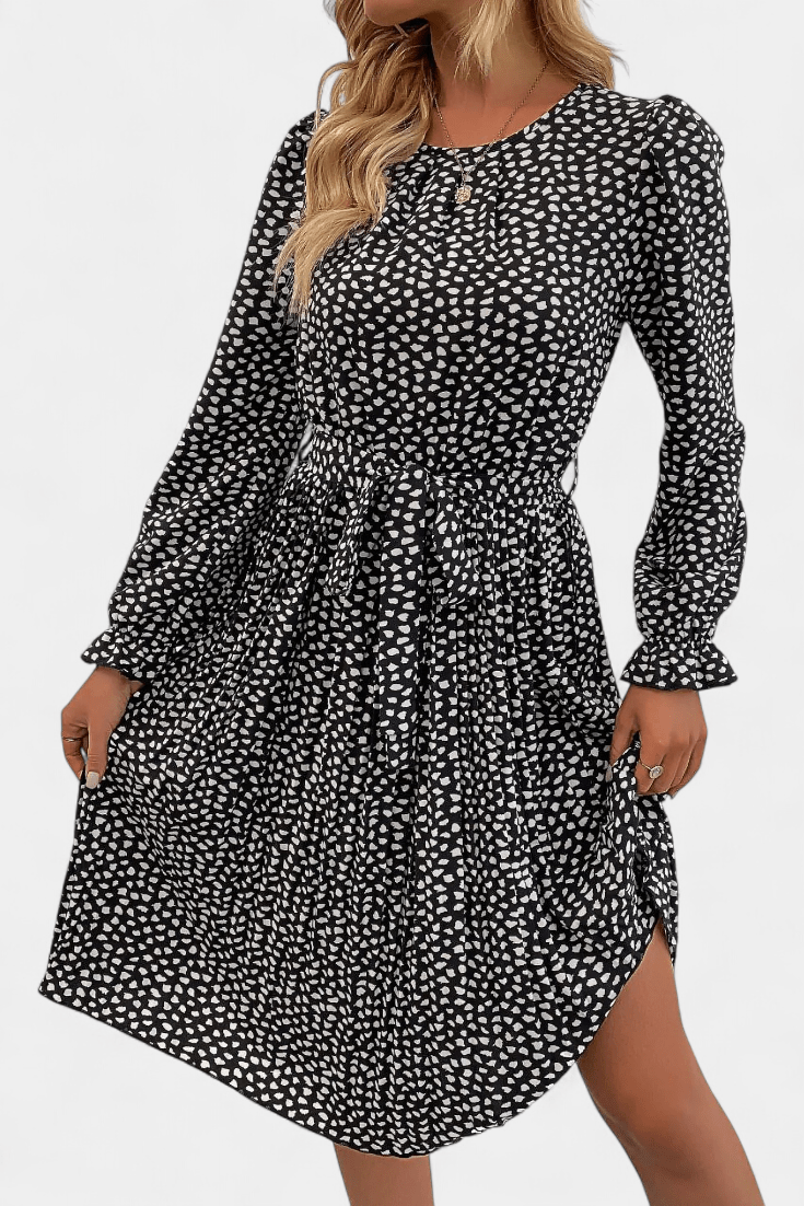 Agnes | Plisseekleid mit Leopardenmuster