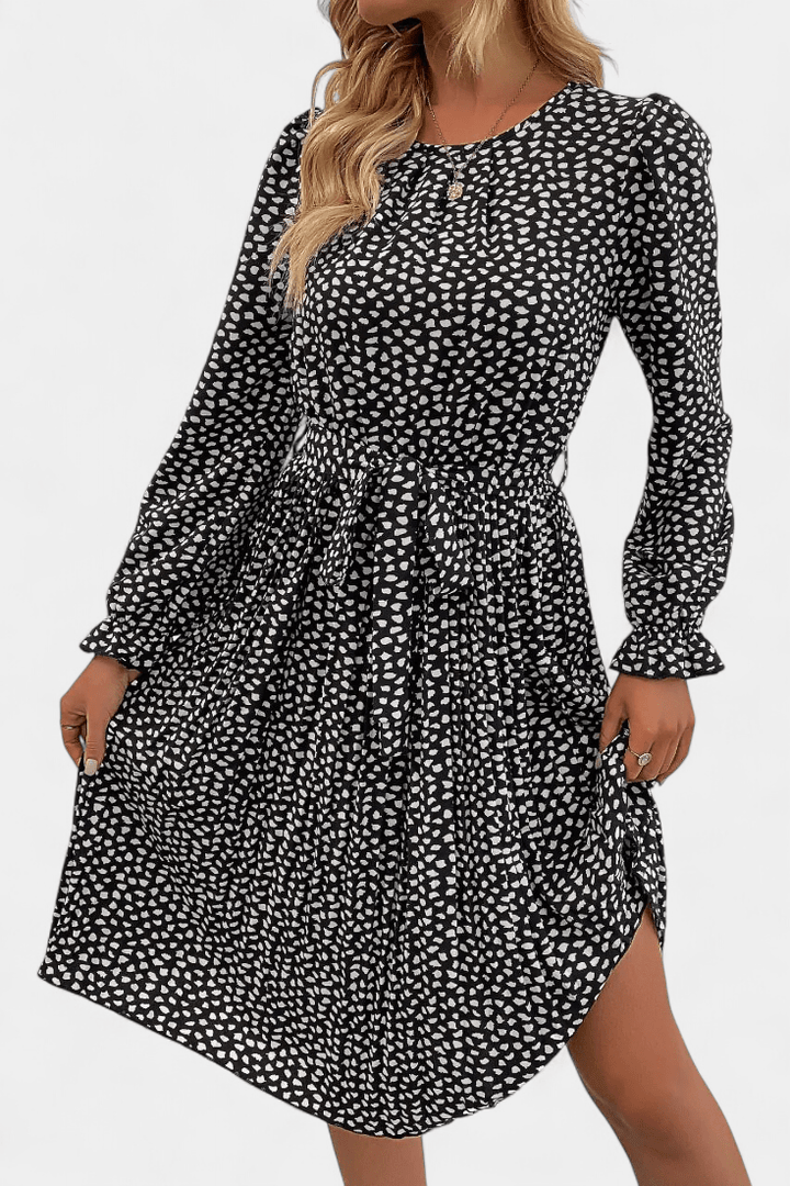 Agnes | Plisseekleid mit Leopardenmuster