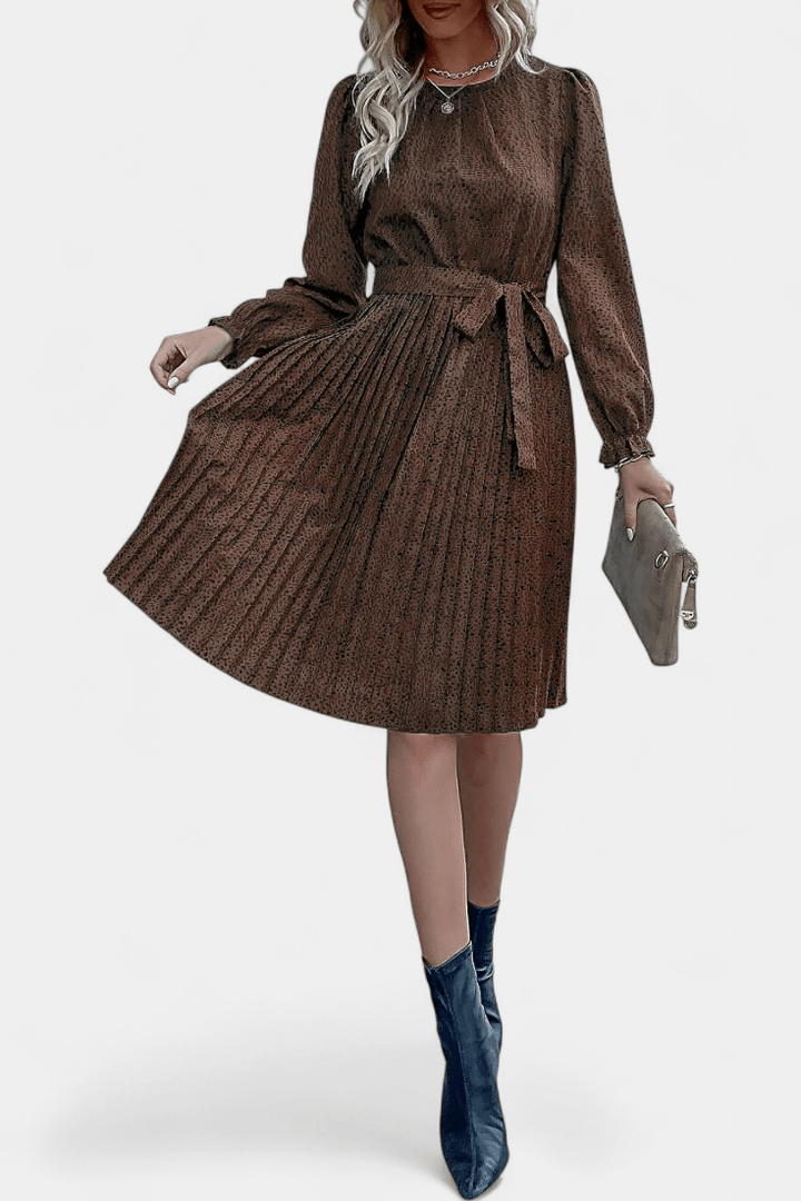 Agnes | Plisseekleid mit Leopardenmuster