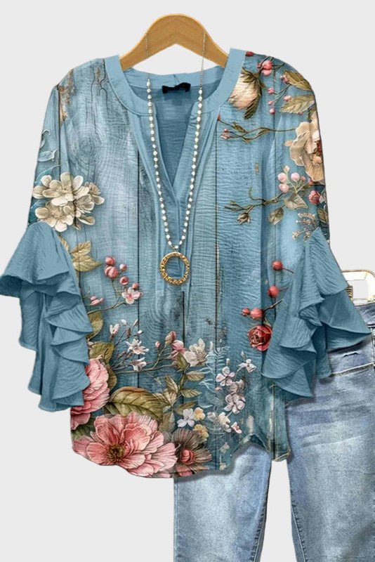 Albertine | Hellblaue Bluse