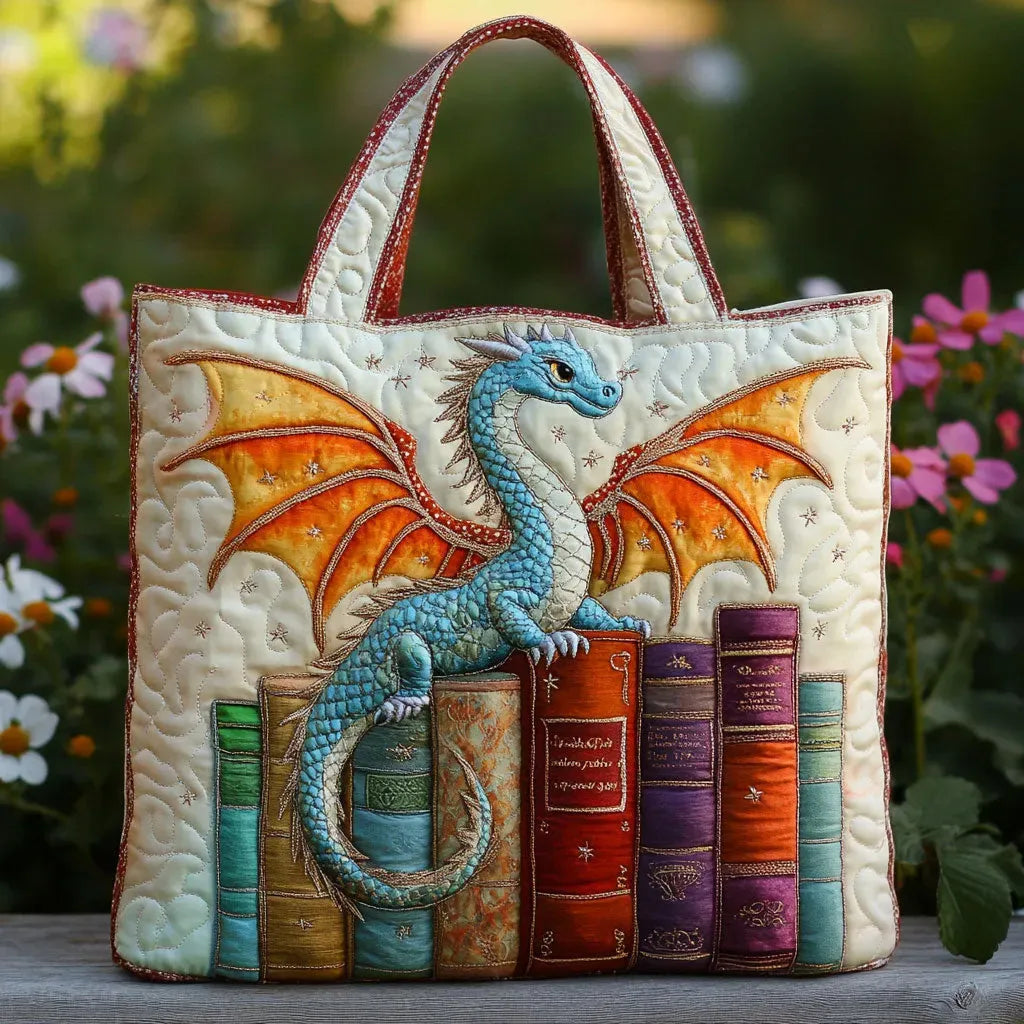 Quilt-Tasche „Smaragddrache" – Wächter der Bücher