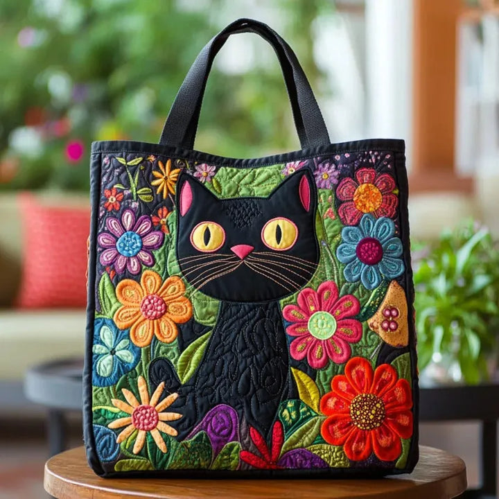 Quilt-Tasche – Magische schwarze Katze