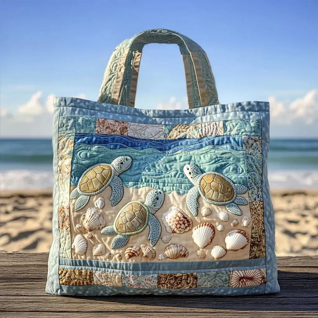 Gesteppte Handwerkstasche – Schildkröten-Design