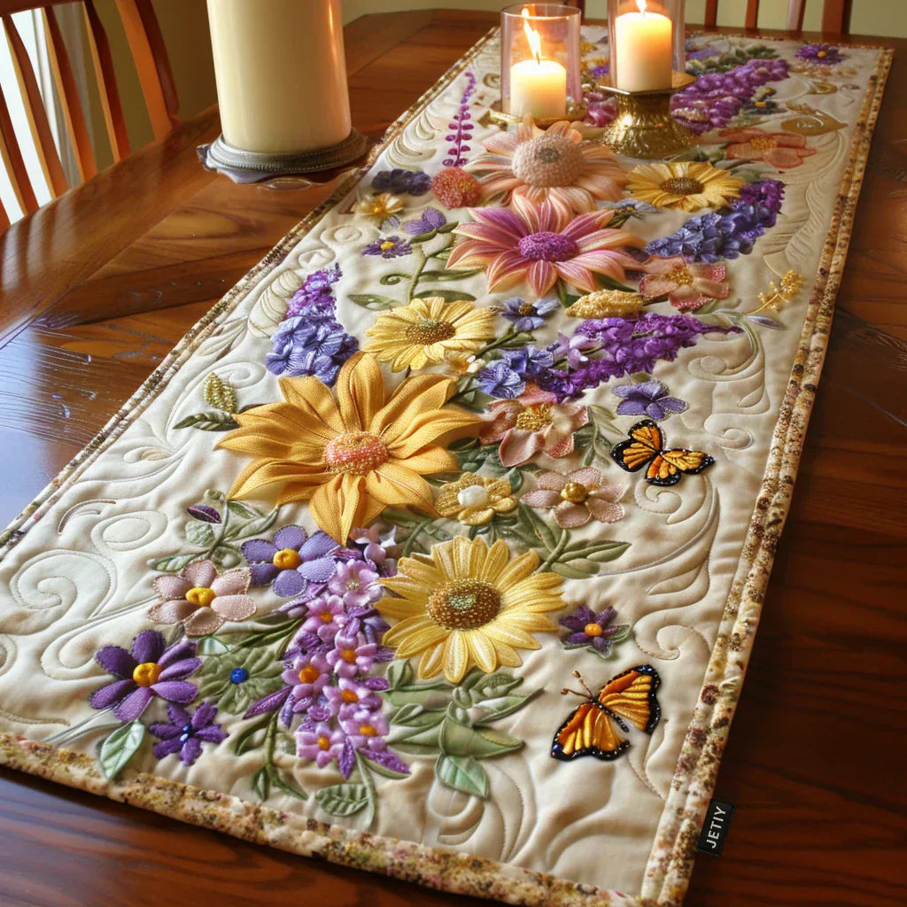 Quilt-Tischläufer „Blumengarten"