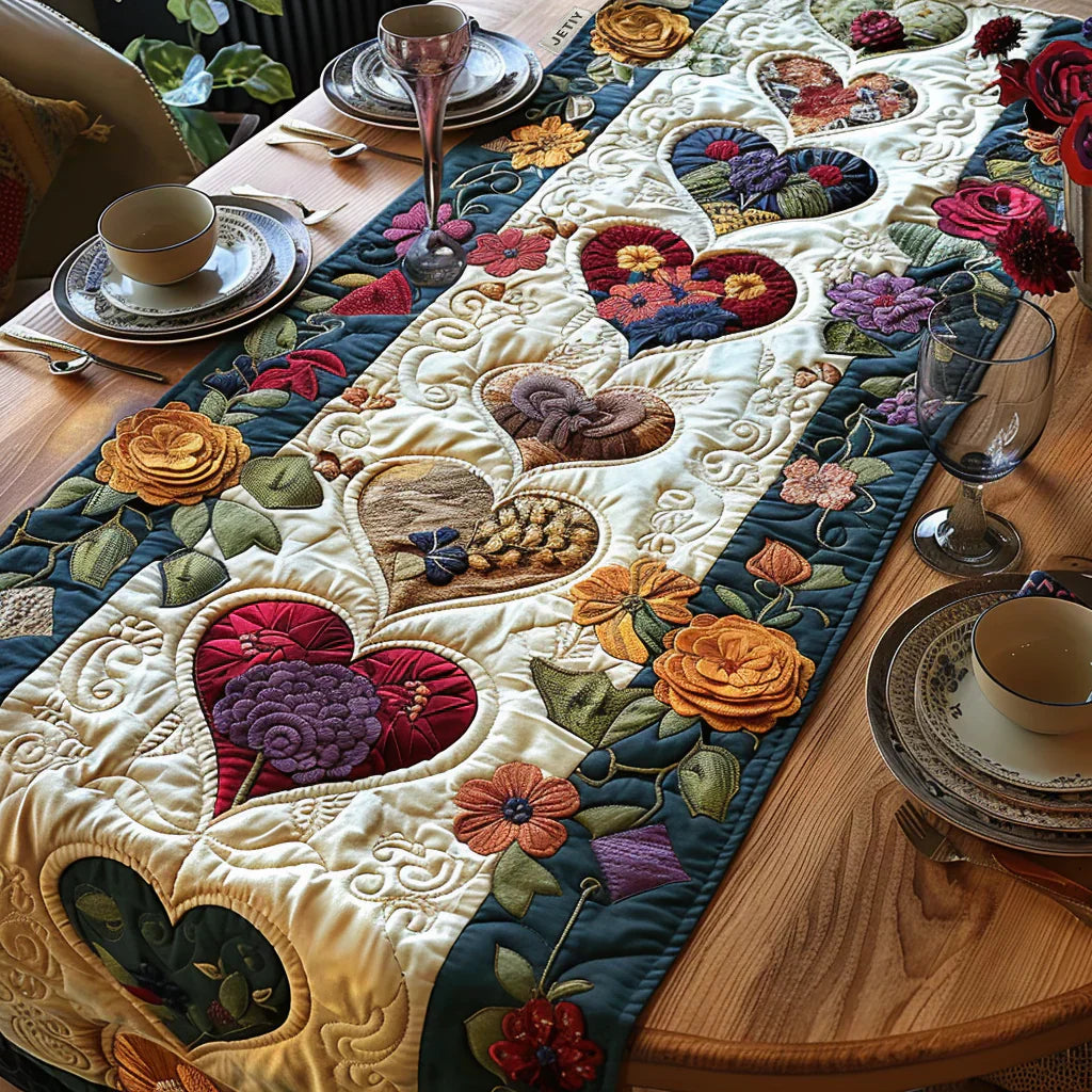 Quilt-Tischläufer mit Blumenmotiv