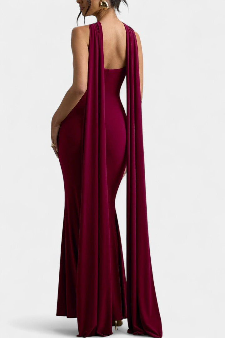 Cécile | Maxikleid mit Fallfalten