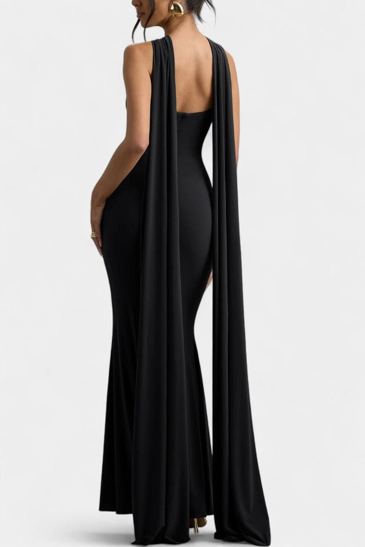 Cécile | Maxikleid mit Fallfalten
