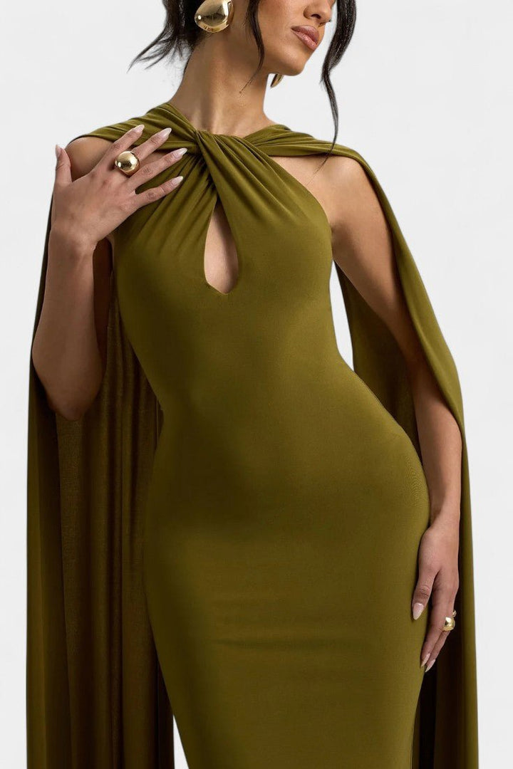 Cécile | Maxikleid mit Fallfalten