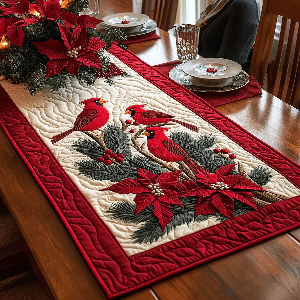 Quilt-Tischläufer „Scharlachrote Schwingen"