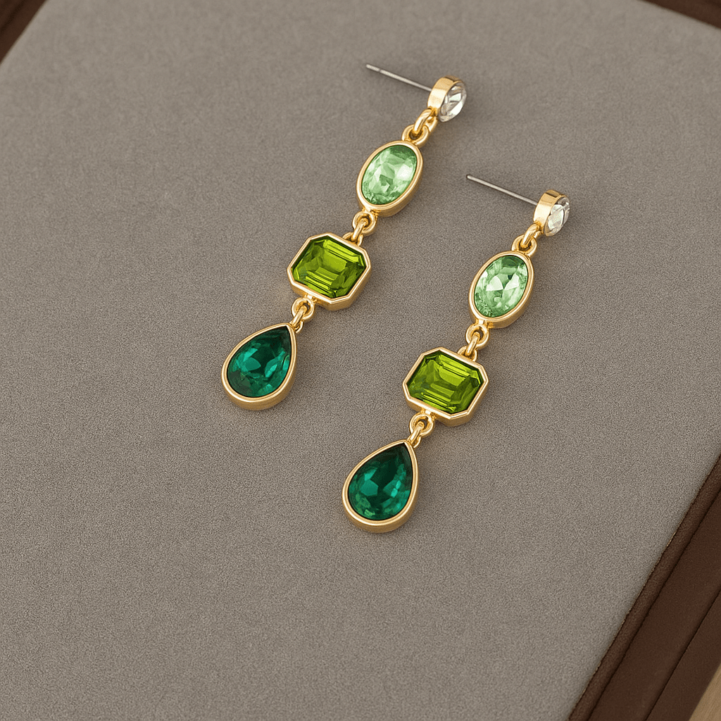 Edith | Grüne Ohrringe mit elegantem Design
