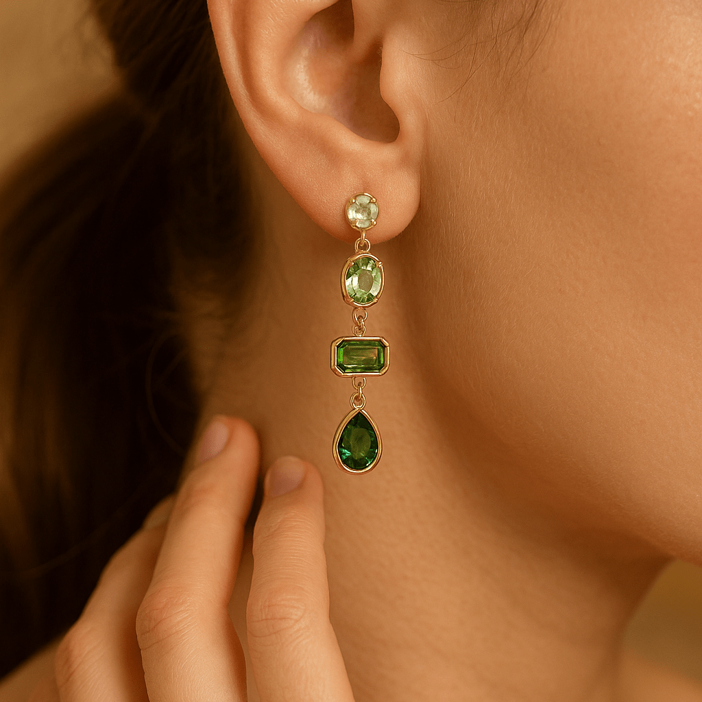Edith | Grüne Ohrringe mit elegantem Design