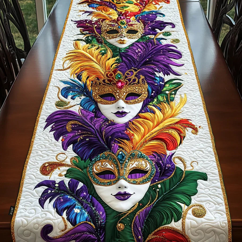 Quilt-Tischläufer mit Karnevalsmasken-Design