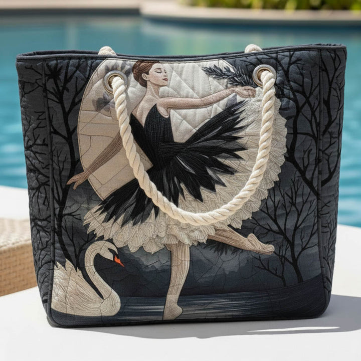 Handgefertigte Strandtasche „Elegante Ballerina"
