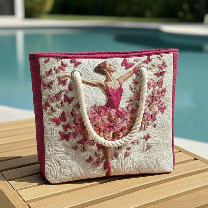 Handgefertigte Strandtasche mit Ballerina-Design