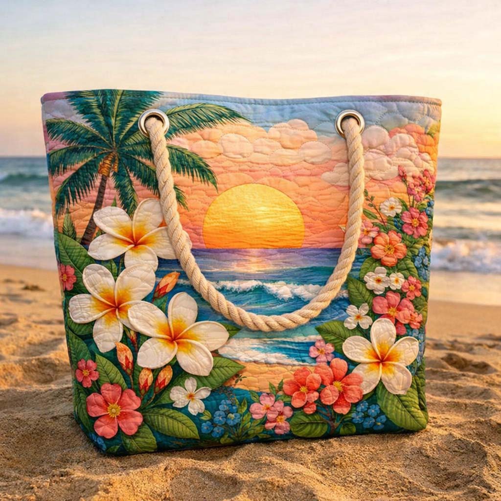 Handgefertigte Strandtasche „Tropische Brise"