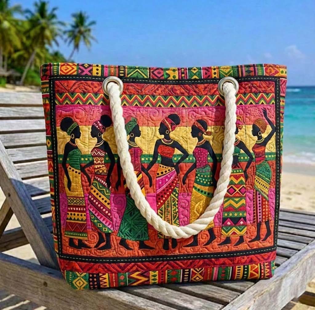 Handgefertigte Strandtasche „Melanin-Königinnen"