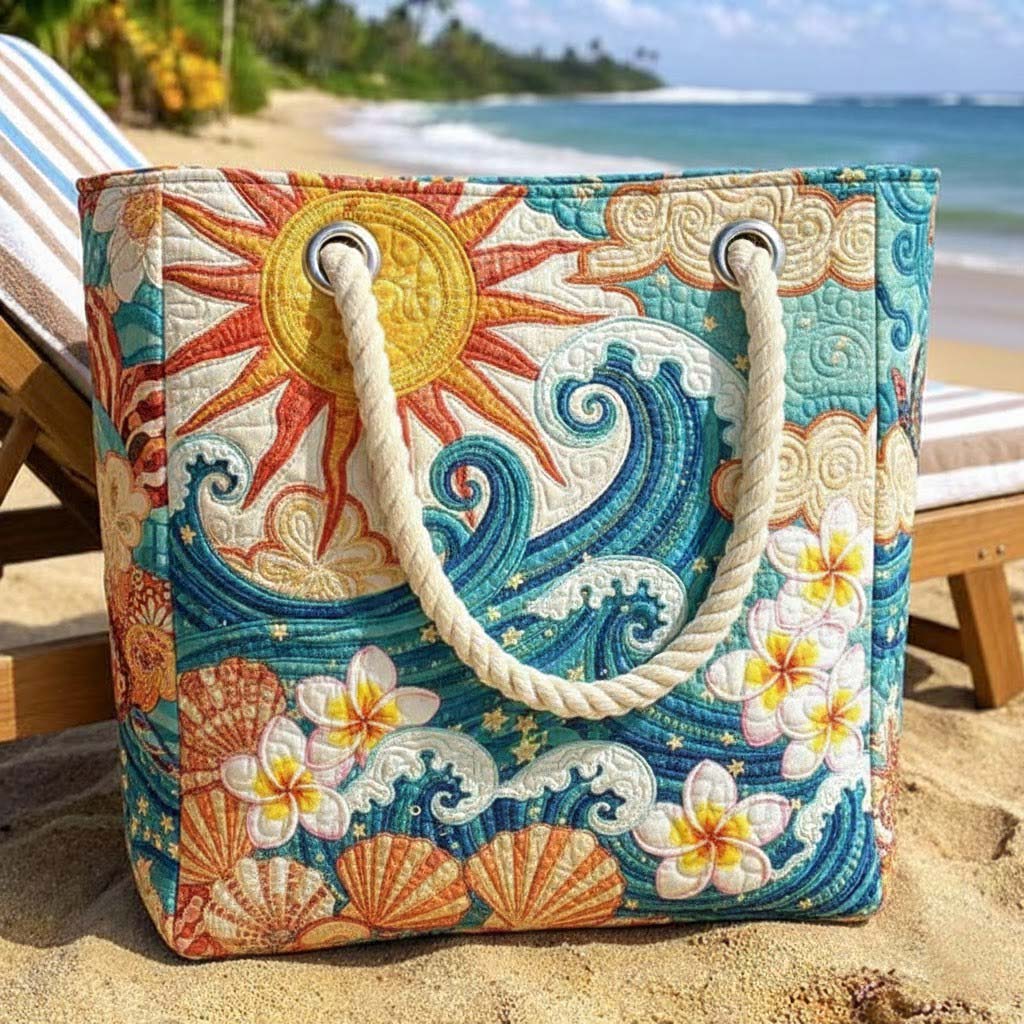 Handgefertigte Strandtasche „Hot Halo"