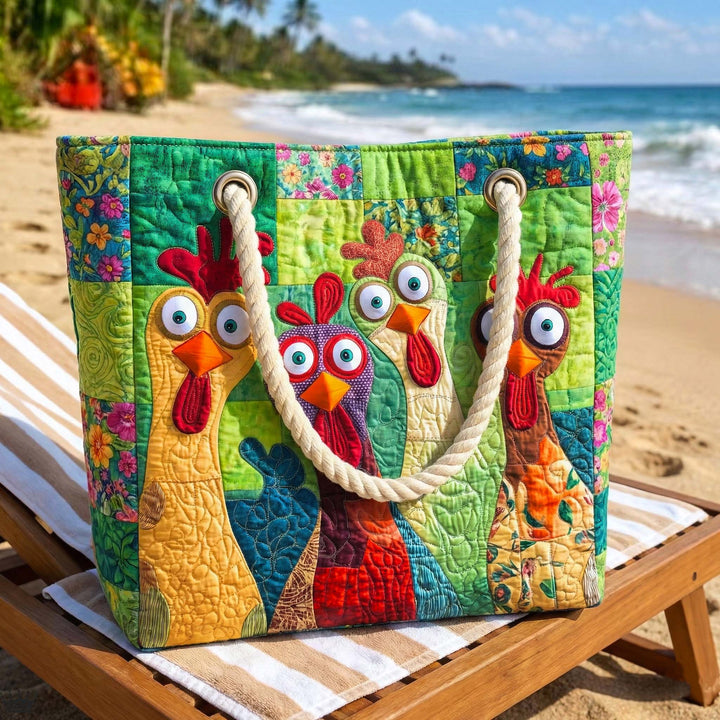 Strandtasche „Funky Huhn Kunst-Sand"