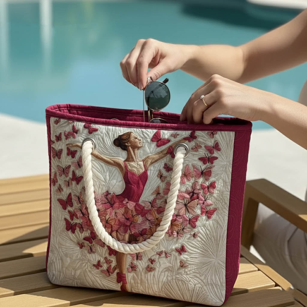 Handgefertigte Strandtasche mit Ballerina-Design