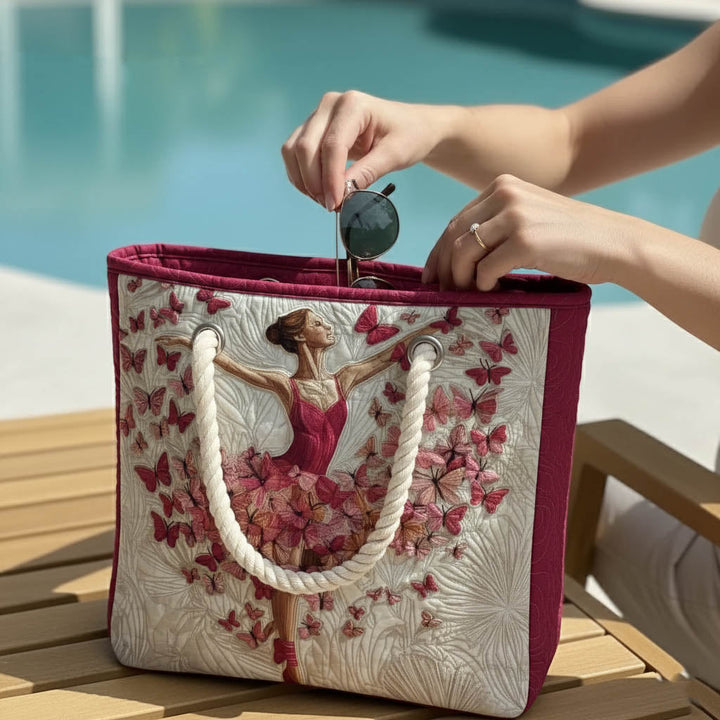 Handgefertigte Strandtasche mit Ballerina-Design