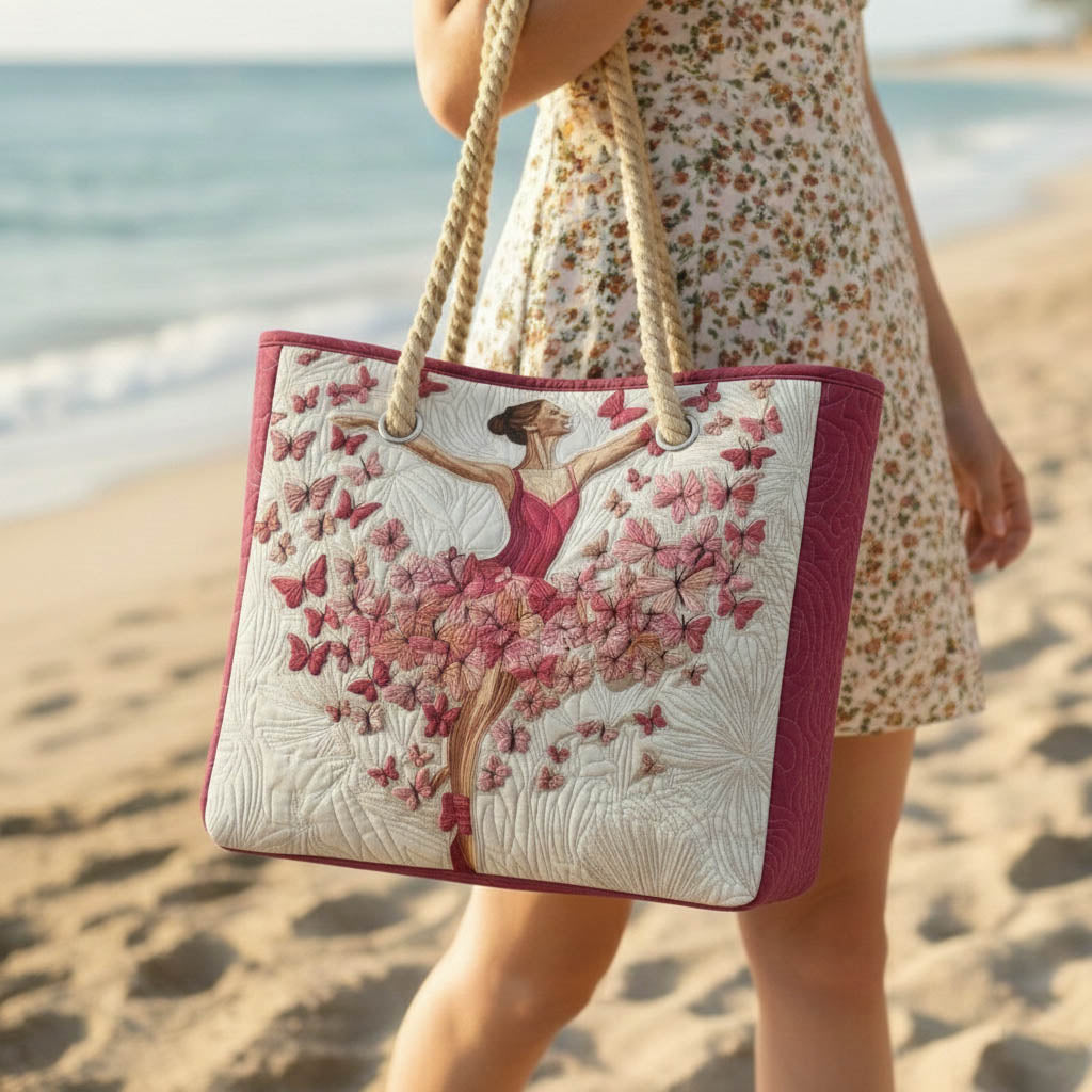 Handgefertigte Strandtasche mit Ballerina-Design