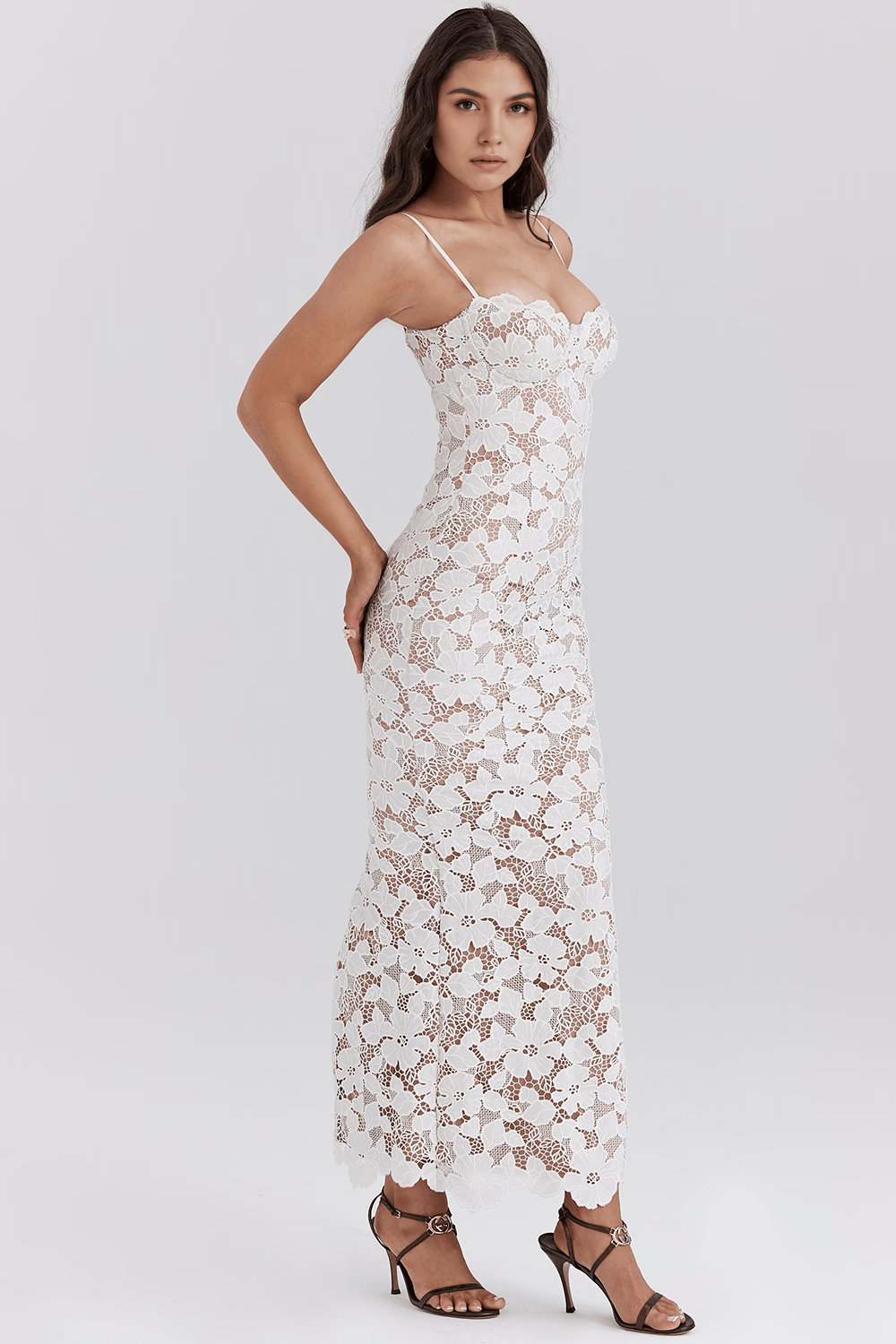 Graues Maxikleid