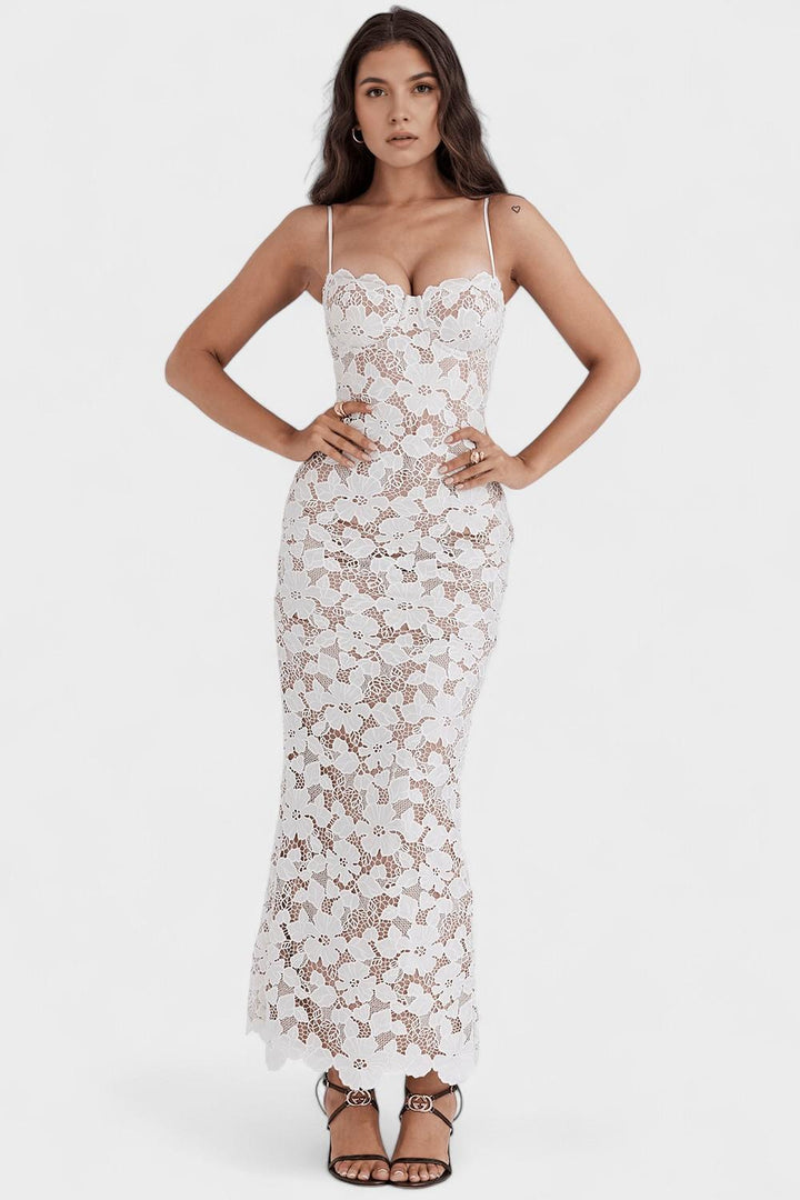 Graues Maxikleid