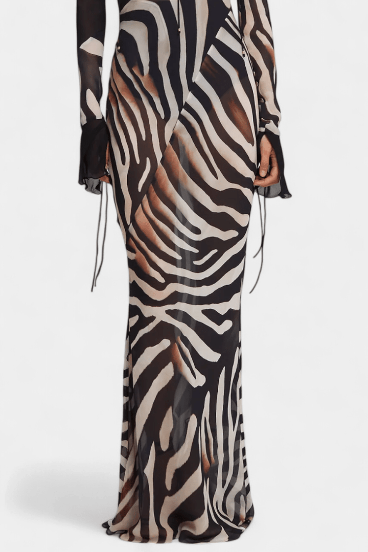 Kleid mit grauem Zebramuster