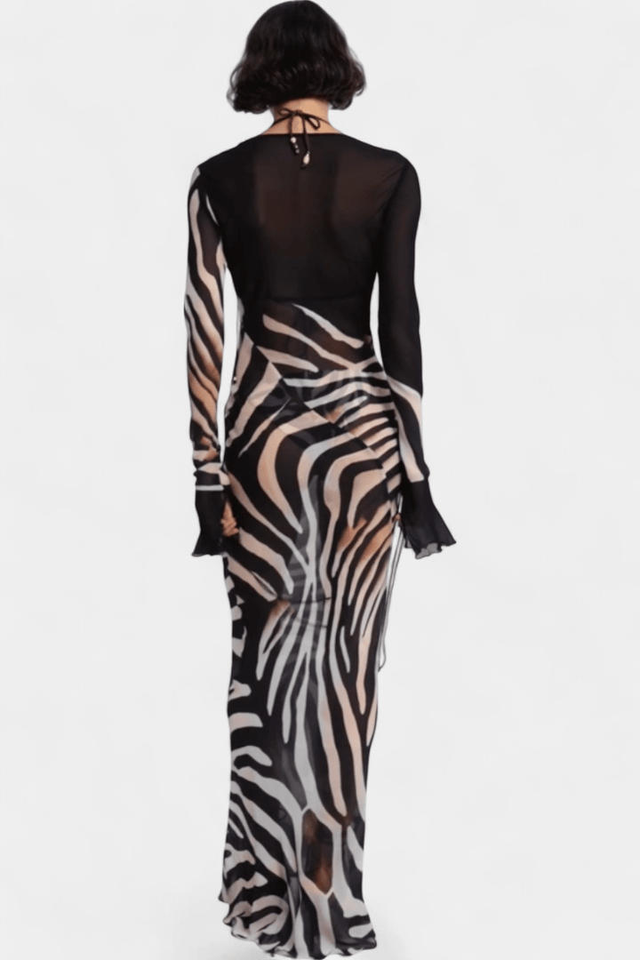 Kleid mit grauem Zebramuster