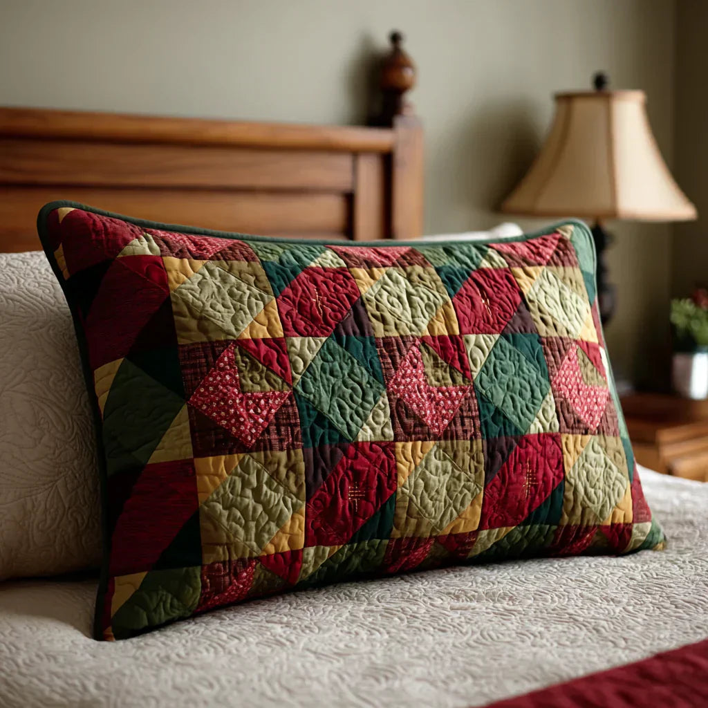 Quilt-Kissenbezug „Traum der Stechpalme"